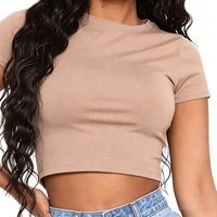 T-shirt femme personnalisé en coton 200 g/m², couleur unie, col rond, coupe décontractée, respirant, teint uni, idéal pour l'été