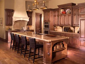 Armoires de <span class=keywords><strong>cuisine</strong></span> solides antiques de luxe européen avec de grandes armoires de panneau <span class=keywords><strong>sur</strong></span>élevé d'île meubles de <span class=keywords><strong>cuisine</strong></span> adaptés aux besoins du client - Product Image 2