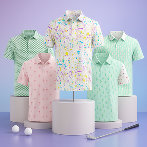 Chemises de golf pour hommes, nouvelle collection, design cool, jersey polyester spandex, sublimation de luxe, logo personnalisé, couple élégant - Product Image 1