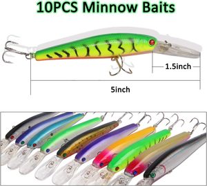 Leurre flottant longue portée pour lancer, type Minnow, appât artificiel dur avec hameçons pour la pêche en eau douce et au bar. - Product Image 4