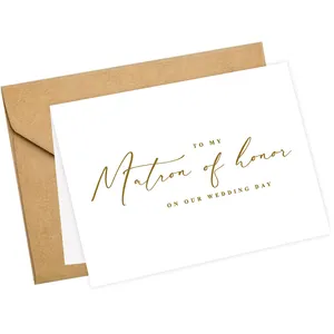封筒付きのパーソナライズされたロゴで名誉の母への署名ウェディングギフトカード結婚式の日の使用法1セット