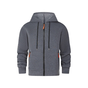 Custom Vintage Zip-Up <b>Pullover</b> Hoodie <b>Men</b> Distressed Pocket Oversized Fleece Print Knitted Stand XL Loose Ziakot industry - Product Image 1