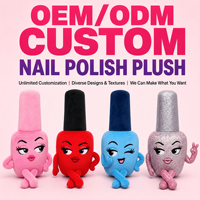 Peluche personnalisée Sassy Nail Polish, OEM ODM, jouet en peluche haute fidélité, breloque maquillage, cadeau, solutions de marque d'élite, plus mascotte