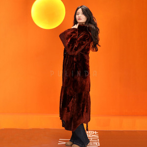 Cappotto <span class=keywords><strong>di</strong></span> pelliccia <span class=keywords><strong>di</strong></span> nutria con cappuccio, caldo cappotto invernale da donna - Product Image 2