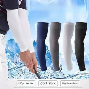 Nuovo manicotto di seta di ghiaccio protezione solare protezione solare maniche Anti-Slip per uomo donne copriscarpe per braccioli Outdoor Cool Sport ciclismo Golf - Product Image 6
