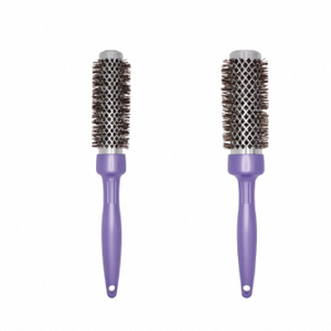 C Handle salon ceramic roll <b>brush</b> <b>hair</b> styling tool with non slip rubber handle and soft boar bristle for straight <b>hair</b> - Product Image 2