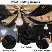 Rideaux de plafond noir arc de mariage drapé 5FTx20FT rideaux de tente pour événements pure cérémonie auvent rideaux de plafond tulle draperie