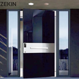 Porte d'entrée intérieure en alliage d'aluminium de style postmoderne haute sécurité, résistante aux intempéries, pour cuisine, meilleur prix, porte d'entrée de villa - Product Image 1