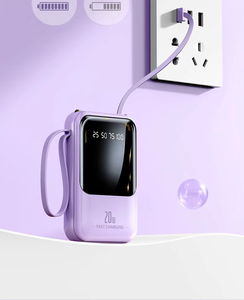 10000mAh sạc nhanh ngân hàng điện được xây dựng trong cáp sạc pin di động cho Iphone <span class=keywords><strong>Android</strong></span> điện thoại di động phổ ngân hàng điện - Product Image 5