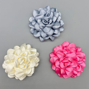 Camellia 3D Padded Fabric Flower Hair <b>Clip</b> 12 Cm <b>Wedding</b> Hair Accessories Hand Knitted Cloth Decor - Product Image 4