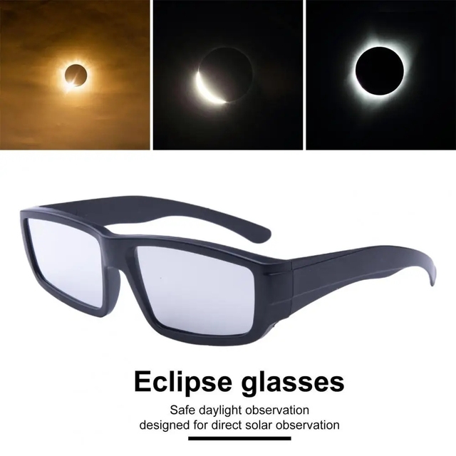 2025 New Arrivals Unisex Sunglasses UV400 Observation Lens Plastic Solar Eclipse Glasses Black PC Frame Customizable Logo for