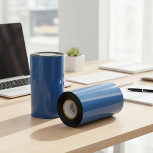 ริบบิ้นเรซิ่นสำหรับพิมพ์ความร้อน ขนาด 110 มม. x 300 ม. หมึกสีดำ แกนกลางขนาด 1 นิ้ว สำหรับฉลากบาร์โค้ด - Product Image 1