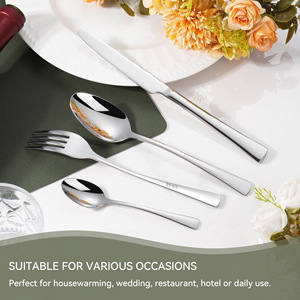 Sang Trọng Dao kéo thép không gỉ ngã ba Dao Muỗng Bạc Set nhà hàng đám cưới Flatware Set - Product Image 6