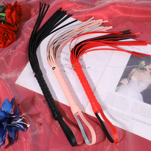 Leather Whip SM Punishment Prop Pink Black Red Soft Handle Couple Training Supplies <b>Dropshipping</b> - Product Image 1