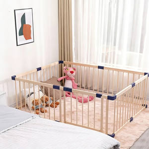 Parc de jeu multifonction en bois pour bébés et tout-petits, parc de jeu pliable en bois massif pour salon et chambre d'enfant - Product Image 3