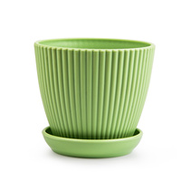 Petit pot de fleurs circulaire moderne en PP, mignon et durable, avec trous de drainage, capacité de 0,61 L, pour la maison, le bureau, le sol, la terrasse, idéal pour les succulentes