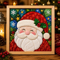 Kit de peinture sur tissu sans couture DIY pour Noël, kit d'artisanat en tissu de qualité supérieure sur le thème du Père Noël pour la décoration de la maison et les cadeaux de fêtes
