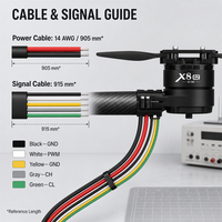 Système de Propulsion Intégré pour Drones X8 G2, 17,5 kg de Poussée, 12S-14S, Moteur/ESC, Hélice Pliable, Communication Cyphal