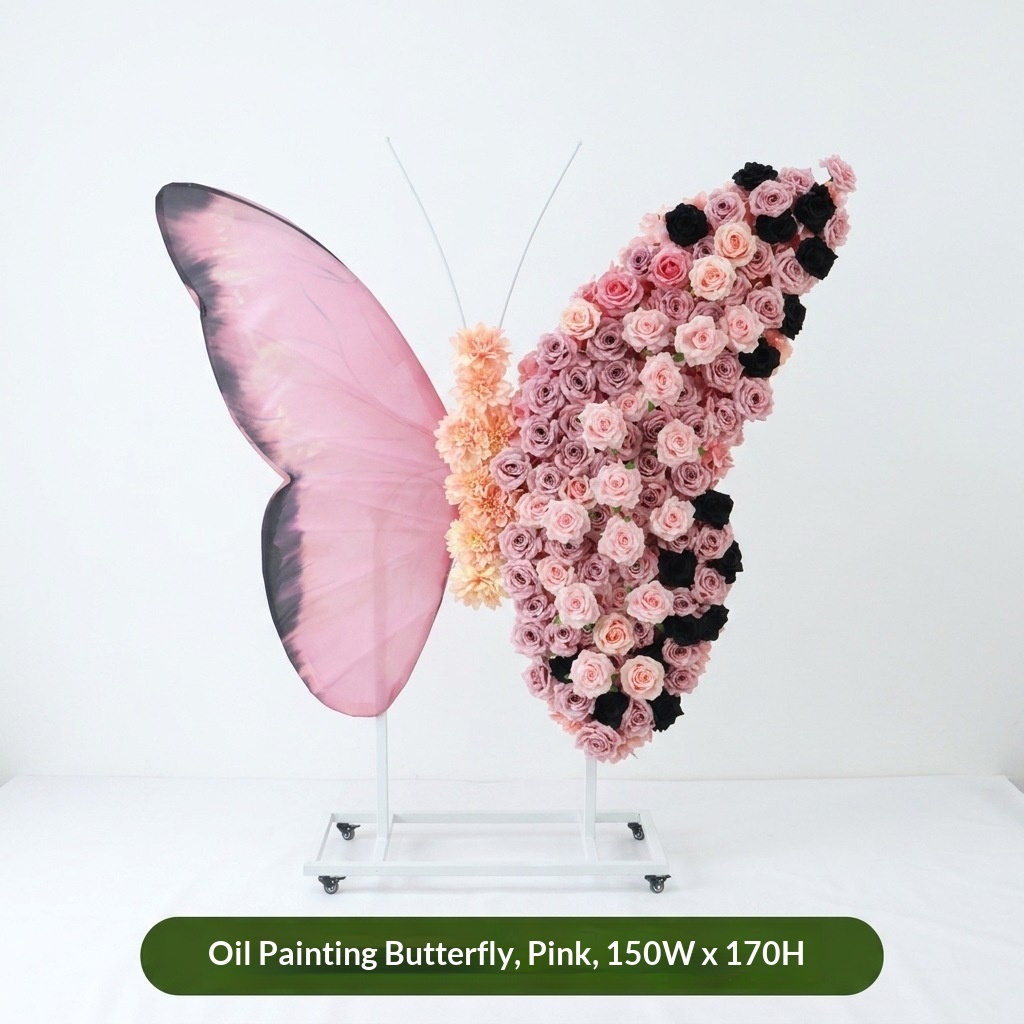 Oil painting butterfly pink