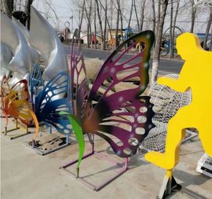 Escultura Decorativa de Metal de Acero Inoxidable con Forma de Mariposa, Arte Moderno para Paisajismo - Product Image 2