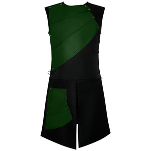 Disfraz de guerrero medieval con cuello redondo y sin mangas para Halloween, opciones en negro, rojo y verde - Product Image 4