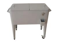 Chariot isotherme roulant 73L Fashion, glacière métallique avec roues pour l'extérieur, garde au frais