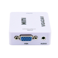 Venta caliente al por mayor 1080P VGA a RCA AV adaptador compatible con modo PAL NTSC para PC portátil HD TV DVD proyector VGA2AV convertidor Coaxial