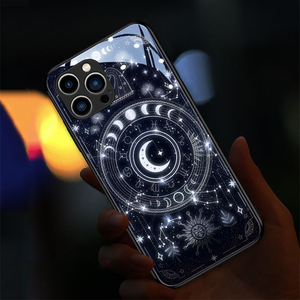 Jmax lujo LED luz inteligente luminosa vidrio templado Flash noche brillante teléfono caso para <span class=keywords><strong>iPhone</strong></span> 11 <span class=keywords><strong>12</strong></span> 13 14 15 Plus Pro Max - Product Image 3