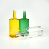 Bouteille en verre à gin de haute qualité, transparente, ronde, 500 ml, 700 ml, 750 ml, couleur personnalisable, vente en gros