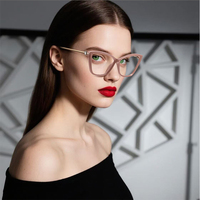 Nuevas Monturas Ópticas de Metal TR para Mujer, de Alta Calidad, con Protección Anti-luz Azul, Monturas de Gafas de Moda al por Mayor