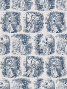 Tissu <span class=keywords><strong>toile</strong></span> <span class=keywords><strong>de</strong></span> <span class=keywords><strong>Jouy</strong></span> imprimé motif bleu vintage victorien pour textile <span class=keywords><strong>de</strong></span> maison, <span class=keywords><strong>ameublement</strong></span> et sacs - Product Image 2