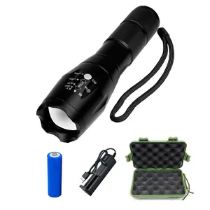 QXMOVING 18650 Bateria 5 Modos T6 LED Zoom Recarregável Impermeável Tocha Luz Tática LED Lanterna Para Camping