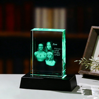 Save 15% K9 Clear Blank Crystal Cube Personalized 3D Laser Family Photo Frame for Festival Day Gifts