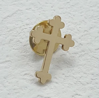 Épingle de revers dorée en acier inoxydable 316L, résistante au ternissement, motif foi et religion, accessoire pour pasteur d'église, pour Pâques et Noël