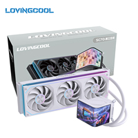 LOVINGCOOL Prix de gros Écran de refroidissement à eau incurvé 3D magnétiquement attachable 360 mm AIO Ventilateur liquide ARGB pour boîtiers d'ordinateur