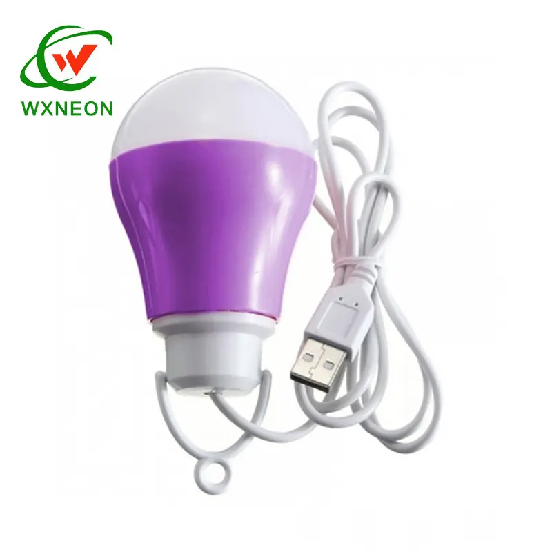 Белая светодиодная лампа с USB-кабелем для кемпинга, 5 В, 5 Вт, энергосберегающая пластиковая лампа