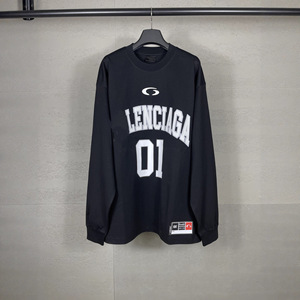 Versión Correcta Paris SS25 Nueva Camiseta de Baloncesto Marca <span class=keywords><strong>B</strong></span> con Diseño de Letras Bordadas, Estilo Casual Holgado, Unisex, Manga Larga, Algodón - Product Image 2