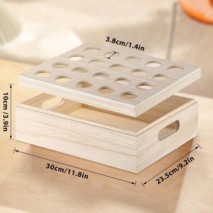 Caja de Almacenamiento de Huevos de Madera, Doble Capa, Madera Maciza con Asa, Exhibidor de Huevos para Mesa - Product Image 2