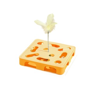 Giocattolo Multifunzionale per <span class=keywords><strong>Gatti</strong></span> con Piume, Scatola in Plastica Resistente e Non Tossica, Gioco di Arricchimento con Palline Nascoste per <span class=keywords><strong>Gatti</strong></span> da Interno - Product Image 1