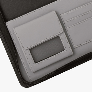 Customization Business Simple Lines Zippered Handbag Portable Leather <b>Document</b> <b>Folders</b> - Product Image 4