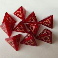 Donjons et dragons polyédriques multifaces personnalisés Élément dragon D4 Dés en plastique sculptés à 4 faces pour jeux de table