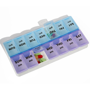 14 Grids 7 Days Weekly Candy Pill Case Medicine Tablet Dispenser Organizer Pill Box Splitters Storage Organizer Container