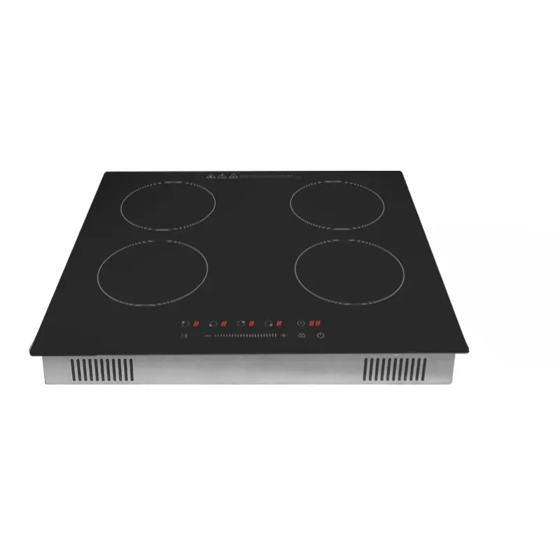 Di alta qualità forno a induzione di cristallo nero tavolo magnetico-in 590mm cucina a induzione elettrica quattro zone
