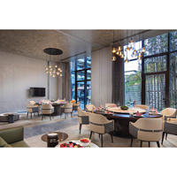 Ensemble de mobilier commercial moderne en bois pour restaurant et salon, salle à manger privée d'hôtel