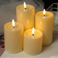 Bougie LED sans flamme à piles, télécommandée, 7,5x8/10/12,5/15cm, décorations de fête d'Halloween