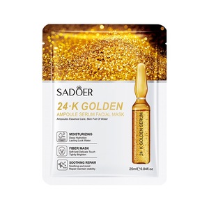 <span class=keywords><strong>Mascarilla</strong></span> <span class=keywords><strong>Facial</strong></span> Antienvejecimiento Blanqueadora con Ácido Hialurónico Dorado de 24 K y Vitamina C para Todo Tipo de Piel - Product Image 6