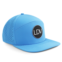 Casquette unisexe HS15 style streetwear hip-hop à 6 panneaux et visière plate, design personnalisé, perforations laser, idéale pour le canoë, le surf et les tenues décontractées