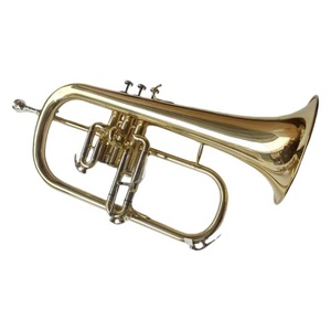 Trompette professionnelle en Si bémol (Frugalhorn) de qualité supérieure, couleur or, <span class=keywords><strong>instrument</strong></span> en laiton, vente en gros directe d'usine - Product Image 1