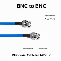 Câble BNC mâle-mâle RG142 blindé plaqué argent, cordon coaxial RF flexible DC-6GHz pour instrument de test et communication radio
