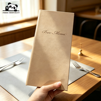 Porte-menu en similicuir personnalisé avec logo, double pliage, poche d'angle, pour hôtel et restaurant